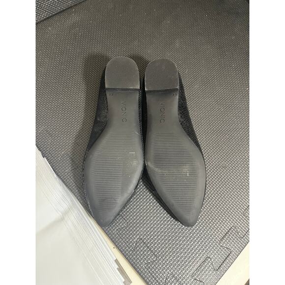 Vionic Gem Caballo Black Snake Leather Pointed Toe Ballet Flats Womens 6.5 - Picture 6 of 8